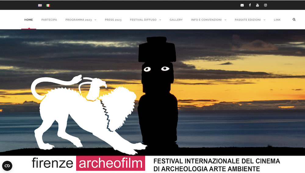 Screenshot del sito internet realizzato per Firenze Archeofilm.