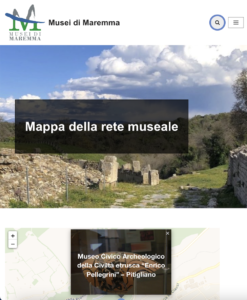 Screenshot della web app Musei di Maremma.